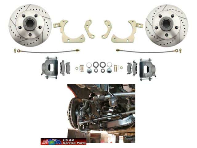 A Disc Brake FRONT Kit: 55-57 Chevy SLOTTED Ground Kit